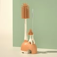 thumbnail image 3 of Botella Biberón Cepillos de silicona Conjunto con soporte Botella de leche 360 ​​GRADO Pincel de paja Portátiles Adultos Tazas Lavado Kit Hogar Naranja Inevent HA011368-02B, 3 of 7