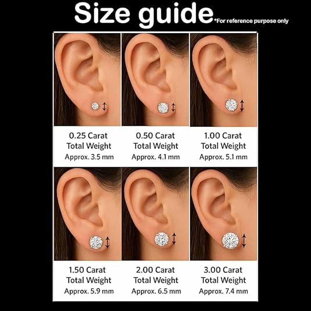 Unique Moments 2.00 Carat Round Lab Grown Diamond Stud Earrings for Women in Sterling Silver (G, SI)