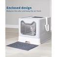 thumbnail image 5 of Cat Litter Box with Litter Mat and Scoop, Large Foldable Litter Box with Lid, Front Entry Top Exit Kitty Box, Odor Control, Easy to Clean (Grey), 5 of 5