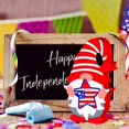 thumbnail image 4 of FYBTOFYBTO Wooden Gnome Independence Day Patriotic Table Ornament, Colorful Decorative Plaque Crafts 4th of July Letter Sign Blessed Table Centerpiece Living Room Decor Memorial Day DecorationFY-001, 4 of 5
