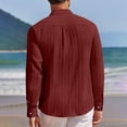 thumbnail image 4 of Huresd Men's Lightweight Casual Button Down Shirts Textured Business Dress Shirts Wine M, 4 of 5