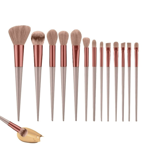 Juego de 13 brochas de maquillaje para base de maquillaje, brocha para labios, brocha para corrector y brocha para sombras de ojos.