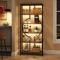 thumbnail image 4 of Tribesigns 70.9 Inch Industrial Bookshelf, 6-Tier Tall Bookcase with Open Shelves, Wood and Metal Display Shelf Storage Shelves for Bedroom, Living Room and Home Office, Vintage Brown, 4 of 7