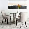 thumbnail image 2 of SAFAVIEH Abby Contemporary Linen Solid Dining Side Chair, Taupe (Set of 2), 2 of 7