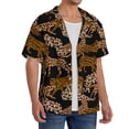 thumbnail image 4 of Xecao offers the Leopard Print for Men's Casual Short-sleeved Shirt, a button-up collared shirt with a pocket, perfect for beach vacations and yacht travel in the XX-Large size., 4 of 7