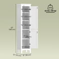 thumbnail image 3 of kleankin Armoire de Rangement Haute pour Salle de Bain avec Tablettes Ajustables, Blanc, 3 of 9