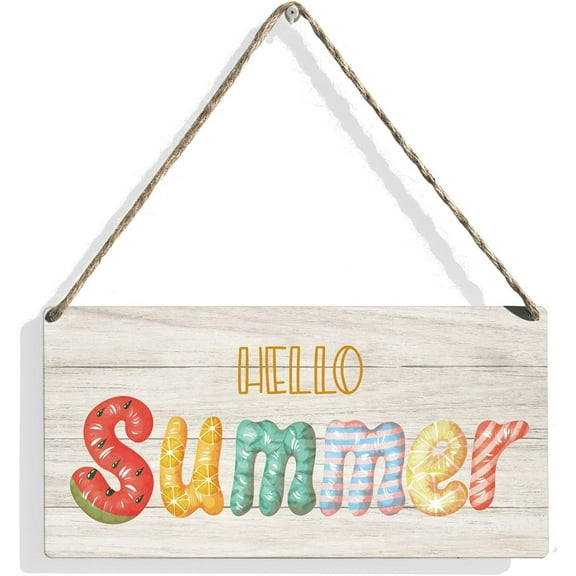 6x12 Inch Summer Decorations For Home Office Front Door Decor Signs, Summer Decor, Hello Summer Sign, Hello Summer Decor, Summer Watermelon Sign, Summer Wall Hanging Decor