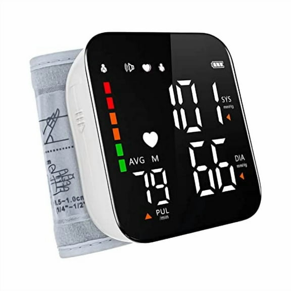 Wrist Blood Pressure Monitor Automatic Talking Wrist Blood Pressure Cuff Digital Full Screen LED Display Bp Machine Adjustable Bp Cuff Voice Broadcast Health Care for Home Use