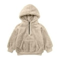 thumbnail image 2 of Dezsed Unisex-kids Fuzzy Fleece Pullover Hoodies Sweatshirt Toddlers Girls Boys Fleece Hoody Jackets Kids Zip Up Outerwear Coat Kids Sweatshirt for 2-3 Years Khaki, 2 of 6