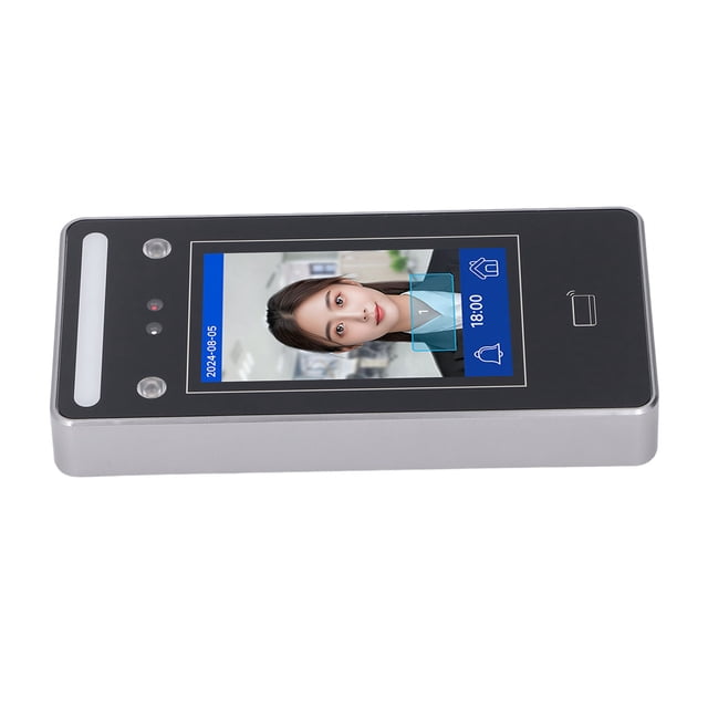 Face Recognition Time Clock, Binocular Face Attendance Machine Wide Dynamic Range 4.3 Inch LCD Screen for School Restaurant