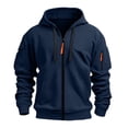 thumbnail image 2 of Winter Jackets for Men Dqueduo Men's Long Sleeve Workwear Sweatshirt Casual Jacket, Sizes S-XXXL Navy XXL, 2 of 6