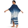 thumbnail image 2 of Xixirimido Blue Tie-dye Print Kaftan Dresses for Women Plus Size V-Neck Moo Moos Batwing Sleeve Caftan Beach Dress Bathing Suit Cover-Up Loungewear, 2 of 7