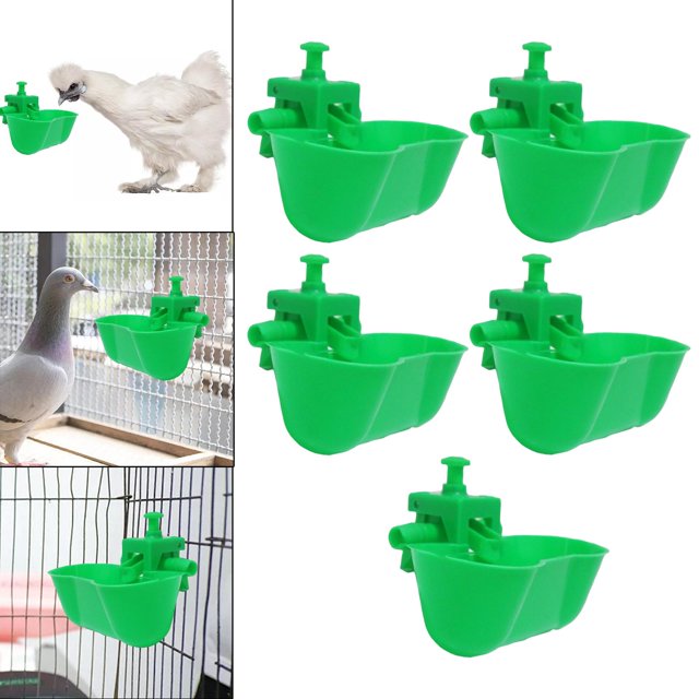 Tazas de riego para pollos Yinane Automático Verde 5 piezas