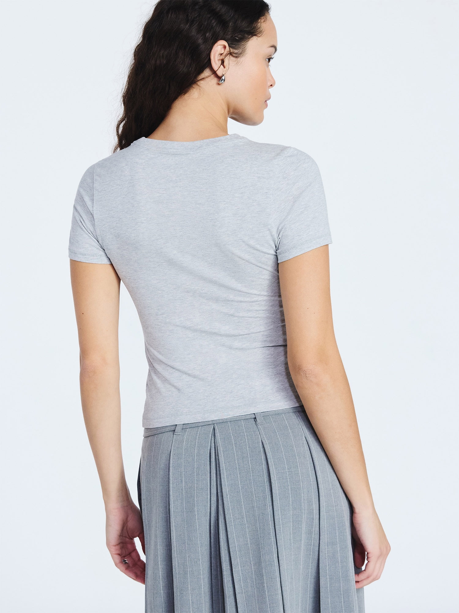 Scoop Women’s Stretch Cotton Blend Baby Tee with Short Sleeves, Sizes XS-XXL