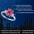 thumbnail image 2 of Gem Stone King 3.75 Ct Oval Pink Mystic Topaz Pink Lab Grown Diamond 925 Sterling Silver Ring, 2 of 6