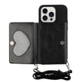 thumbnail image 1 of For Iphone 14 Pro Max Crossbody Lanyard Wallet Card Bag Phone Case(Black), iPhone 12 Pro Max, 1 of 5