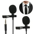 thumbnail image 4 of Mini micrófono con Clip de cuello E1, dos cabezales, negro, para teléfono móvil, transmisión en vivo, grabación, entrevista, 4 of 8