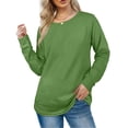 thumbnail image 3 of Aiyino Sweatshirts for Women Crewneck Long Sleeve Shirts Tunic Tops for Leggings, 3 of 8