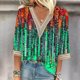 thumbnail image 1 of ICHUANYI Clearance Women's Fashion V-Neck Three Quarter 3/4Sleeve T Shirt AutumnBlouse Tops Sweatshirt ICHUANYI "ICHUANYI", 1 of 5