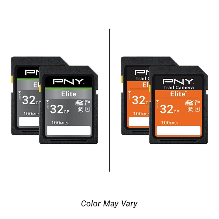 PNY 32GB Elite Class 10 U1 V10 SDHC Memory Card 2-Pack, 100MB/s