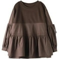 thumbnail image 6 of hotojiny Long Sleeve Tops for Women Casual Cute Ruffle Loose Shirts Lounge Crewneck Lightweight Blouse, 6 of 7
