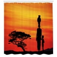 thumbnail image 3 of Ambesonne African Shower Curtain, Mother and, 69"Wx84"L, Scarlet Yellow and Black, 3 of 3