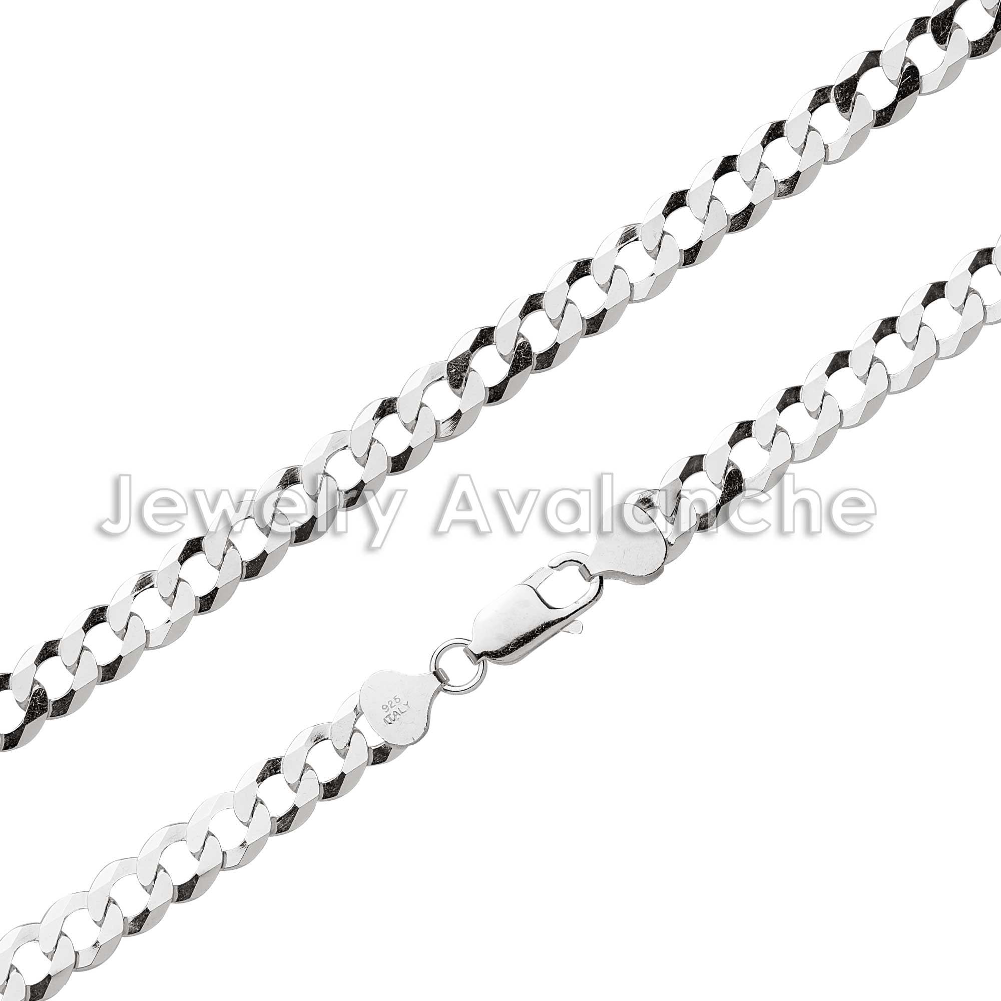 Sterling Silver Mens Flat Curb 5.2mm Chain Necklace 18 20 22 24 26 28 30" inch 