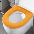 thumbnail image 6 of Thicker Bathroom Toilet Seat Cover Pads, Toilet Seat Cushion Cover Stretchable Washable Fiber Cloth, Winter Solid Color Washable Knitted Toilet Seat Cushion for Warmth and Comfort, 6 of 6
