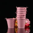 thumbnail image 5 of GOOHOCHY Pink Mini Iron Bucket for Storage Use Simple Design with Handle Safe and Chic Tinplate 8pcs, 5 of 8