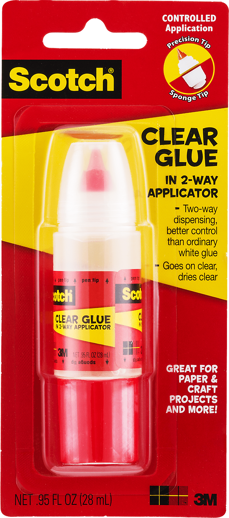 Scotch Clear Glue in 2-Way Applicator 1.6 oz Photo Safe and Non-Toxic (6050)