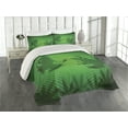 thumbnail image 2 of Ambesonne Green Quilted Coverlet 3 Pcs, Tropic Banana Tree Leaf, King Size, Green, 2 of 4