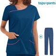 thumbnail image 1 of Operating Room Short Sleeve Wash Clothes Female Skin Management Work Clothes Nurse Operator Isolation Clothes Work Clothes, 1 of 6