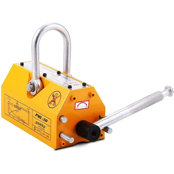 EQCOTWEA Permanent Magnetic Lifter Steel Lifting Magnet with Release for Metal Lift Hoist Crane 6600LB