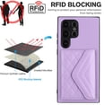 thumbnail image 6 of Back Wallet Case for Samsung Galaxy S24 Ultra with RFID Blocking Card Holders Stand Function Shockproof PU Leather Wallet Case with Wrist Lanyard for Samsung Galaxy S24 Ultra, Purple, 6 of 9
