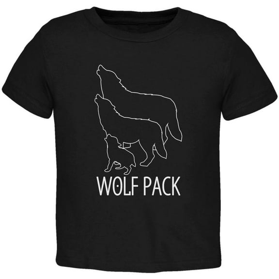 Wolf Pack Family Toddler T Shirt Black 3T
