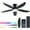Black, variant on Ceiling fan with light, 48" RGB Low Profile Ceiling fans with Lights and Remote Control, Dimmable, DC Reversible Motor, Noiseless, 6 Speeds Flush Mount White Ceiling Fan for Bedroom