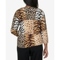 thumbnail image 5 of Alfred Dunner Womens Petite Split Neck Animal Patch Top, 5 of 6