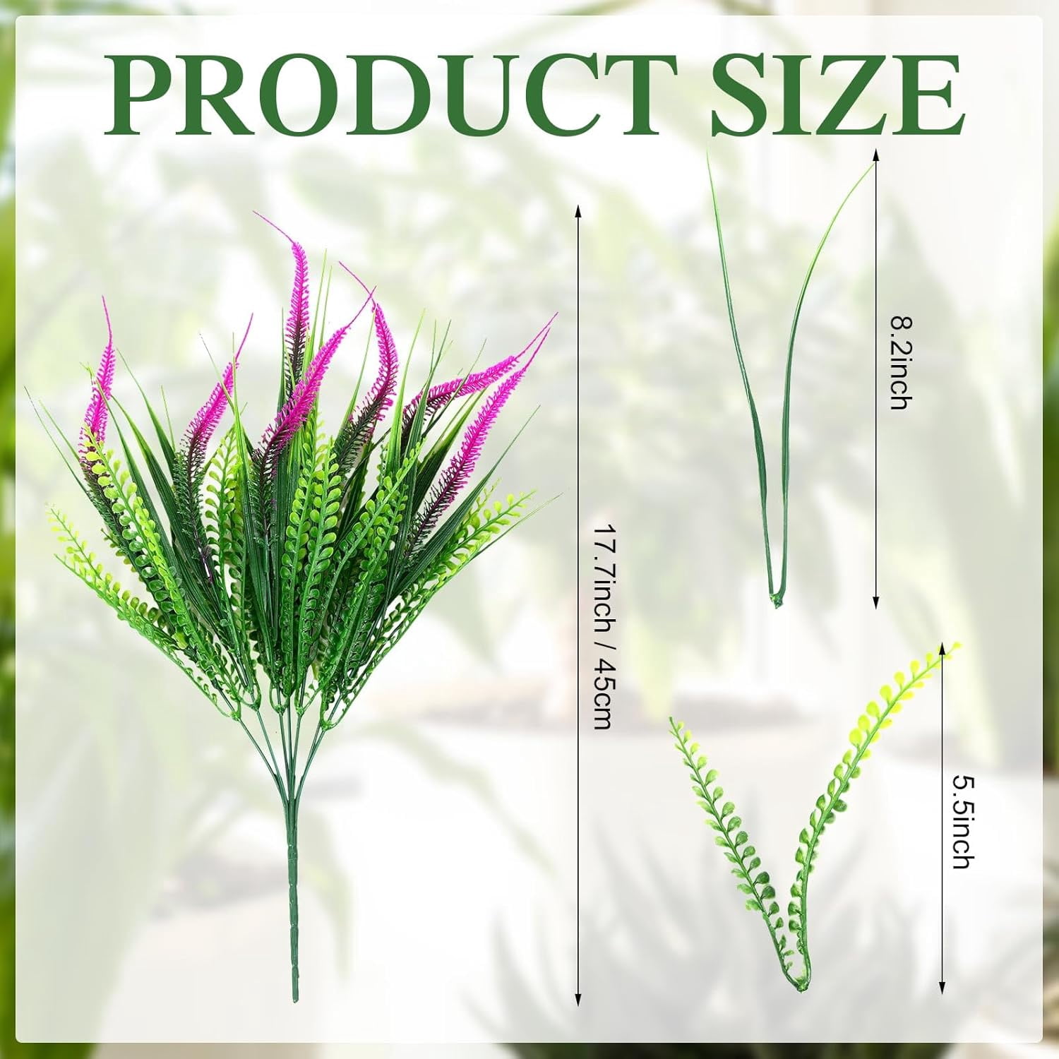 12 Bundles Artificial Plant Flowers for Outdoors - UV Resistant Fake Plastic Greenery Shrubs Faux Plants - Indoor Outside Garden Window Box Planters Porch Home Indoor Decoration