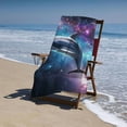 thumbnail image 4 of PHYHOO Outer Space Dolphin Sand Free Microfiber Beach Towel Lightweight Oversized Quick Dry for Kids &amp; Adults for Swimming, Pool, Camping, Yoga, Traveling Essentials  30x60in, 4 of 8