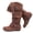 Tan 907, variant on Love Steetly Women's Extra Wide Calf Knee High Boots, Slouchy Double Buckle Flat Fall Winter Boots.