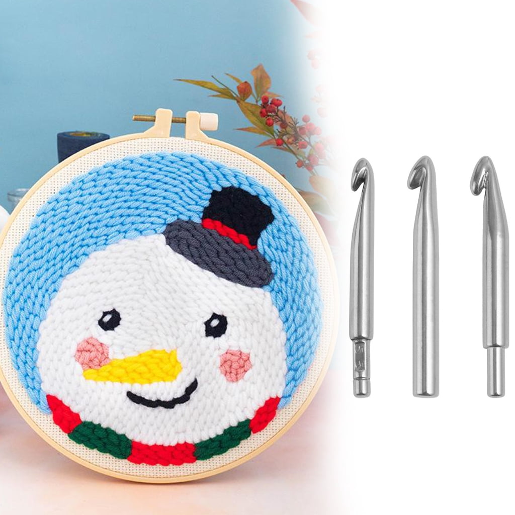 Large Size Stainless Steel Crochet Hook Set Ergonomic Handle Knitting Needle Craft Weave Sewing Yarn Needle Crochet Hook