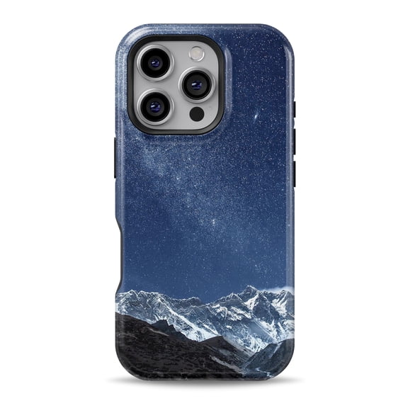 DesignSkinz Scratch-Resistant Hard Slim Case Compatible with iPhone 16 (Compatible with MagSafe) - Starry Mountaintop