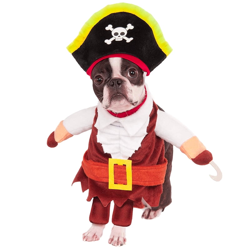 Pet Small Dog Cat Pirate Costume Outfit Jumpsuit Clothes for Halloween Christmas 