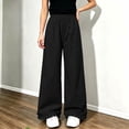 thumbnail image 2 of Rvasteizo Girls Wide Leg Sweatpants Ruffled Hem High Waist Casual Kids Long Pants 5-15Y 13 Years, 2 of 5