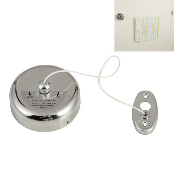 Giunmcul Stainless Steel Wall Hanging Clothesline Retractable for Hotel Bathroom Bedroom