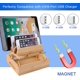 thumbnail image 3 of Soporte organizador de cables para múltiples dispositivos de escritorio de madera de bambú y estación de carga, base de carga para iPhone 14 13 12 11 Pro Max XS iPad Mini 4 5 Samsung OnePlus LG Smart, 3 of 5