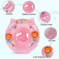 thumbnail image 2 of CQHVKQ 20" Inflatable Baby Pool Float Seat, Lion Pattern Baby Swimming Ring for Swim Training, Toddler Inflatable Swimming Float with Airbag Seat, Adjustable Infant Pool Floats 6-36 Months, Pink, 2 of 9
