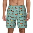 thumbnail image 3 of Uemuo winter ski Dachshund Pattern Mens Swim Trunks Quick Dry Board Shorts with Mesh Lining, Stretch Beach Shorts Quick Dry No-Chafing Board Shorts-Medium, 3 of 9