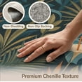 thumbnail image 6 of ODIKA 3'x5' Teal Tropical Canopy: Lush Jungle Washable Accent Rug Elegant Botanical Patterns with Exotic Flora for Bedside, Nursery Room, Pet Friendly & Non-Shedding, 6 of 7