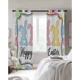 thumbnail image 4 of Happy Easter Kitchen Curtains Colorful Rabbits Eggs Spring Cafe Short Curtains for Bathroom Blackout Window Curtain Grommet Small Window Treatment Tier Drapes for Bedroom Living Room 42"x45"x2, 4 of 9